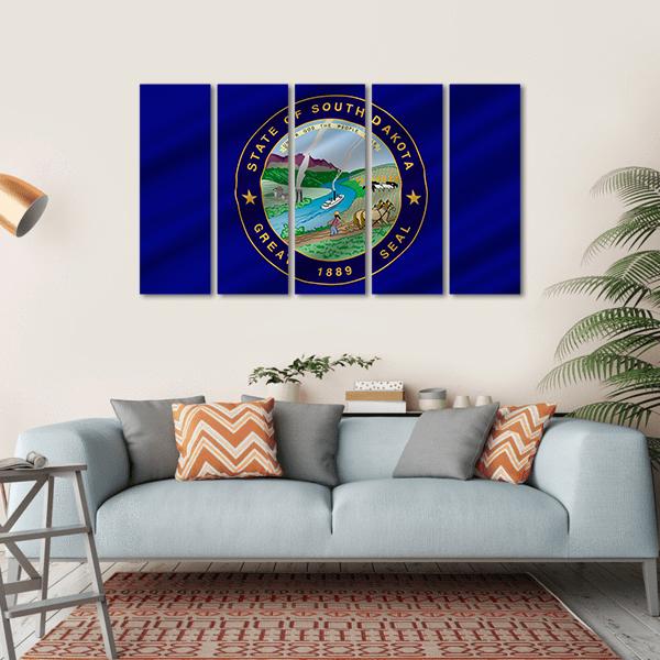 Flag Of South Dakota Canvas Wall Art-5 Horizontal-Gallery Wrap-22" x 12"-Tiaracle