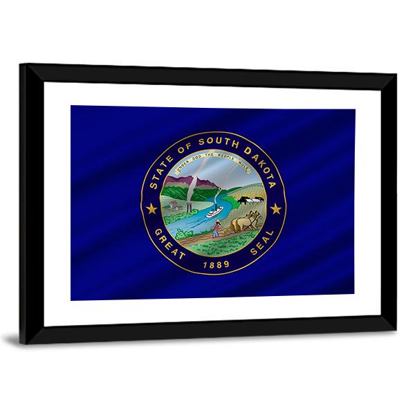 Flag Of South Dakota Canvas Wall Art-3 Horizontal-Gallery Wrap-25" x 16"-Tiaracle