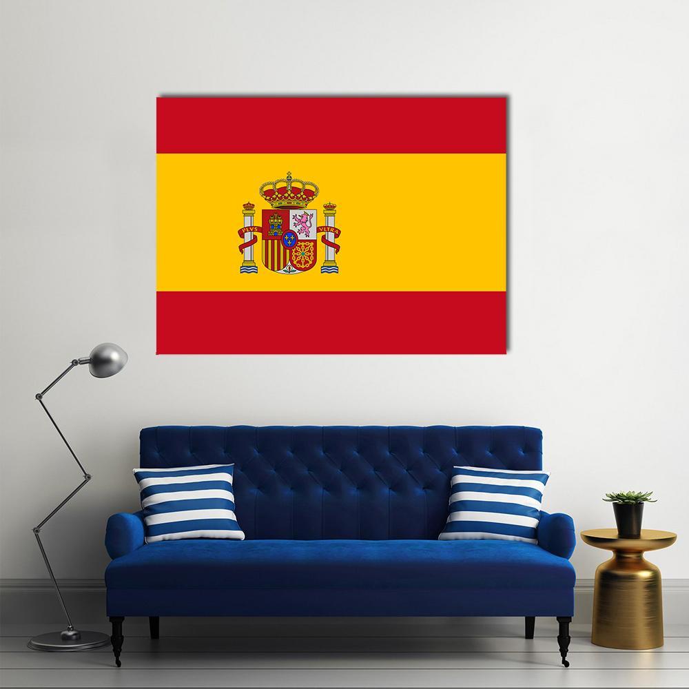 Flag Of Spain Canvas Wall Art-1 Piece-Gallery Wrap-36" x 24"-Tiaracle