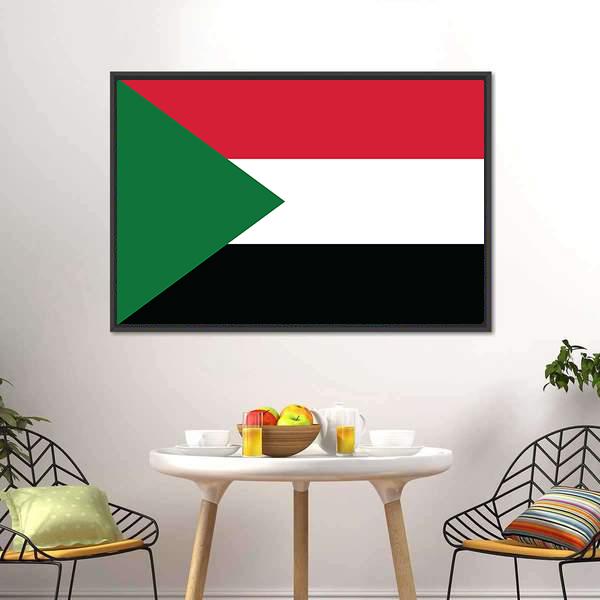 Flag Of Sudan Canvas Wall Art-3 Horizontal-Gallery Wrap-25" x 16"-Tiaracle