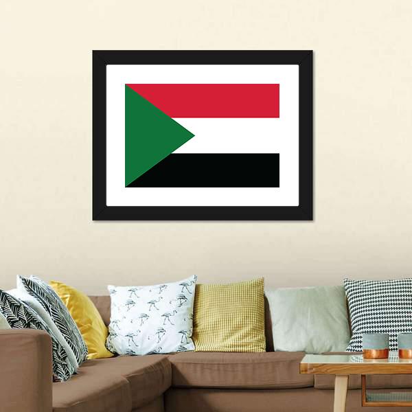 Flag Of Sudan Canvas Wall Art-3 Horizontal-Gallery Wrap-25" x 16"-Tiaracle