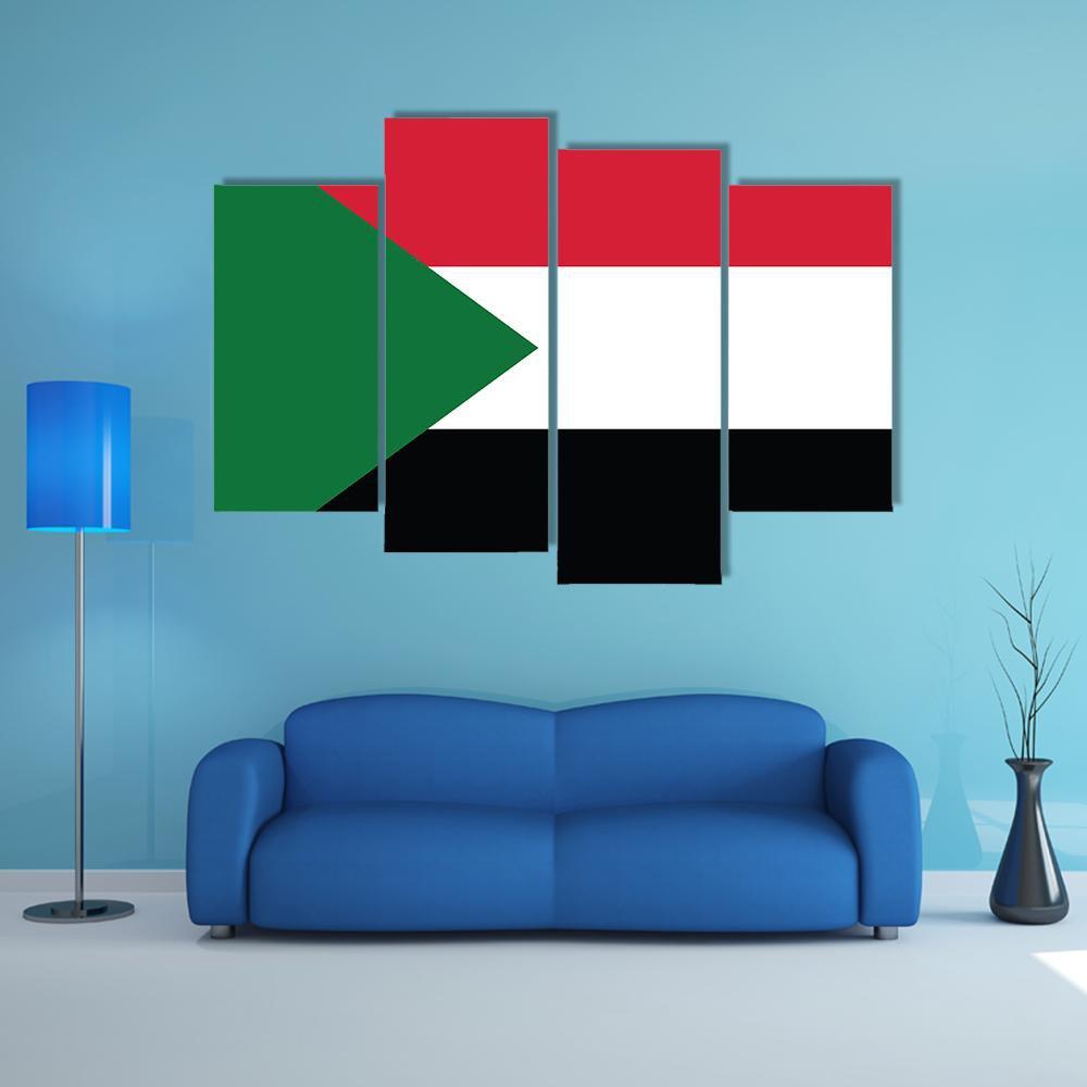 Flag Of Sudan Canvas Wall Art-4 Pop-Gallery Wrap-50" x 32"-Tiaracle