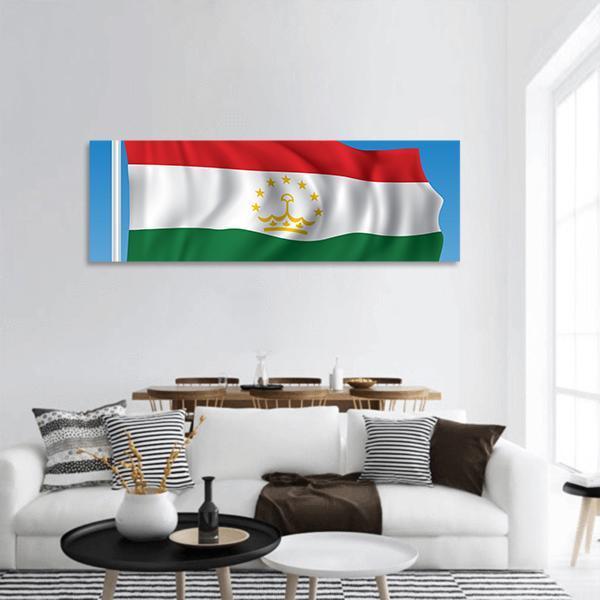 Flag Of Tajikistan Panoramic Canvas Wall Art-3 Piece-25" x 08"-Tiaracle