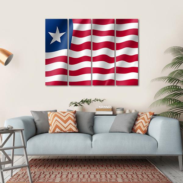 Flag Of The Liberia Canvas Wall Art-4 Horizontal-Gallery Wrap-34" x 24"-Tiaracle