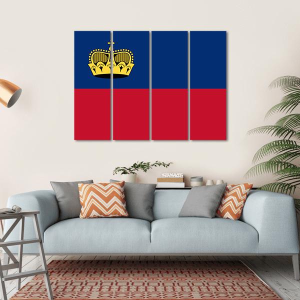 Flag Of The Liechtenstein Canvas Wall Art-4 Horizontal-Gallery Wrap-34" x 24"-Tiaracle