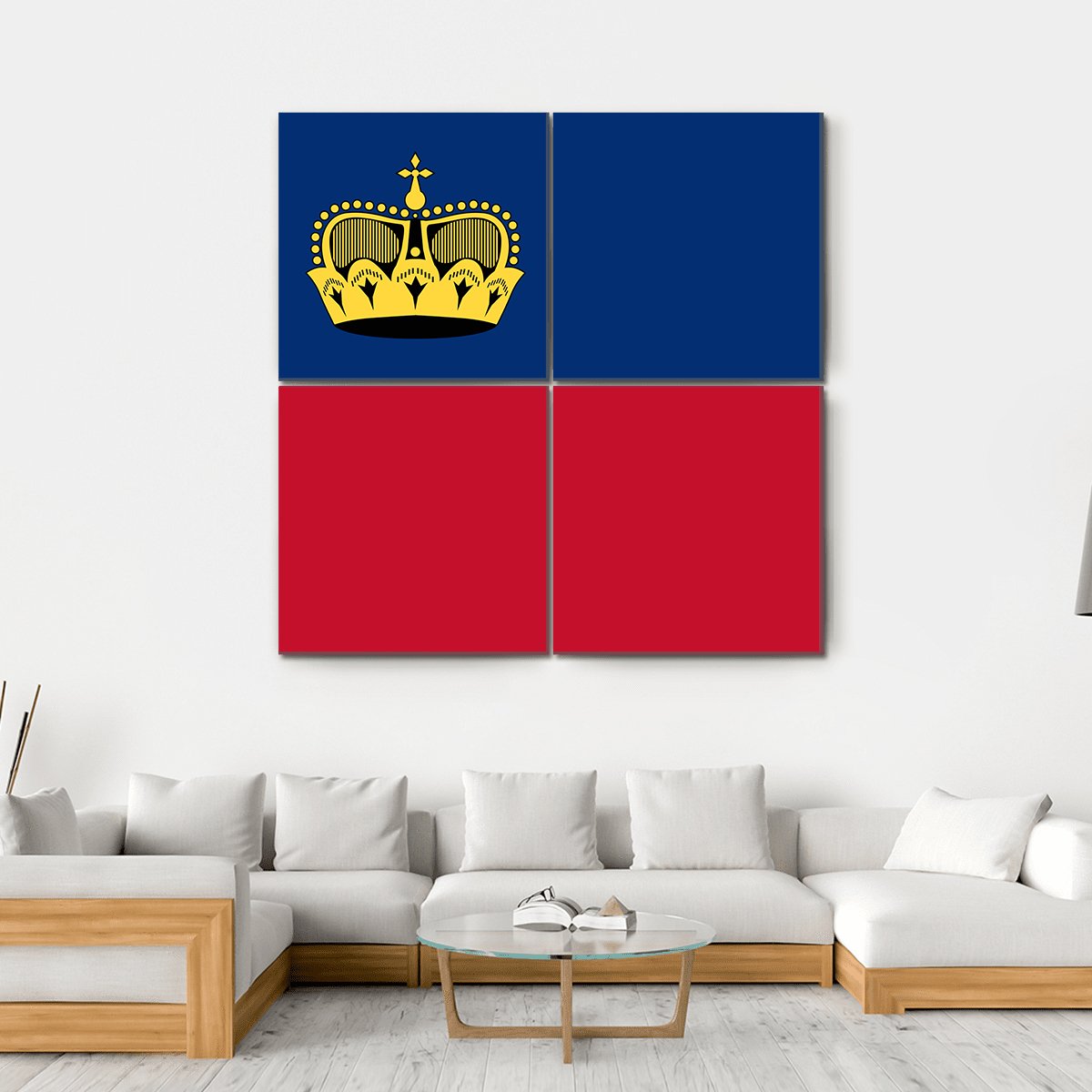 Flag Of The Liechtenstein Canvas Wall Art-4 Square-Gallery Wrap-17" x 17"-Tiaracle