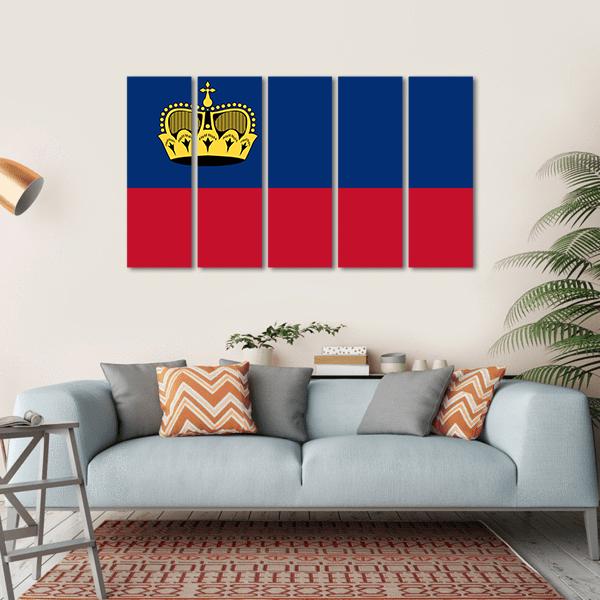 Flag Of The Liechtenstein Canvas Wall Art-5 Horizontal-Gallery Wrap-22" x 12"-Tiaracle