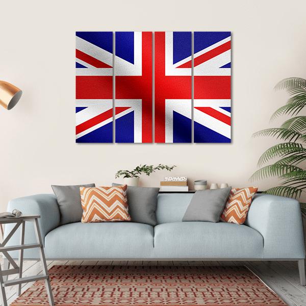 Flag Of The United Kingdom Canvas Wall Art-4 Horizontal-Gallery Wrap-34" x 24"-Tiaracle