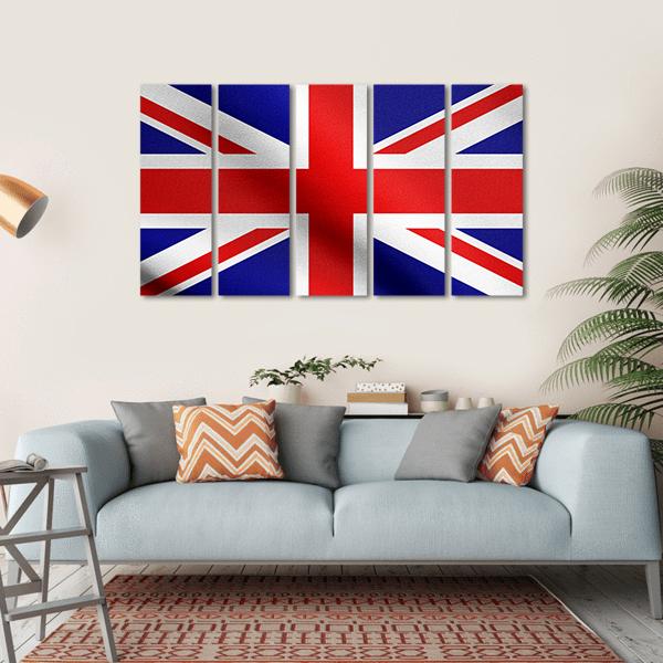 Flag Of The United Kingdom Canvas Wall Art-5 Horizontal-Gallery Wrap-22" x 12"-Tiaracle