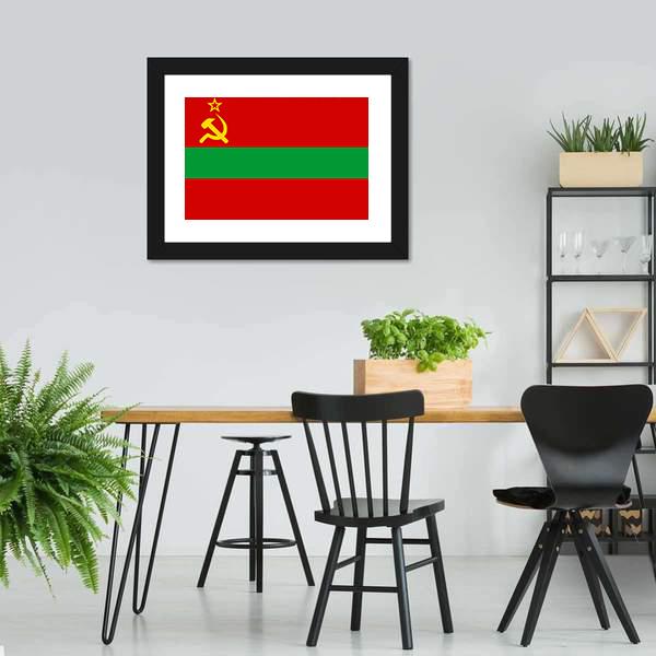 Flag Of Transnistria Canvas Wall Art-3 Horizontal-Gallery Wrap-25" x 16"-Tiaracle