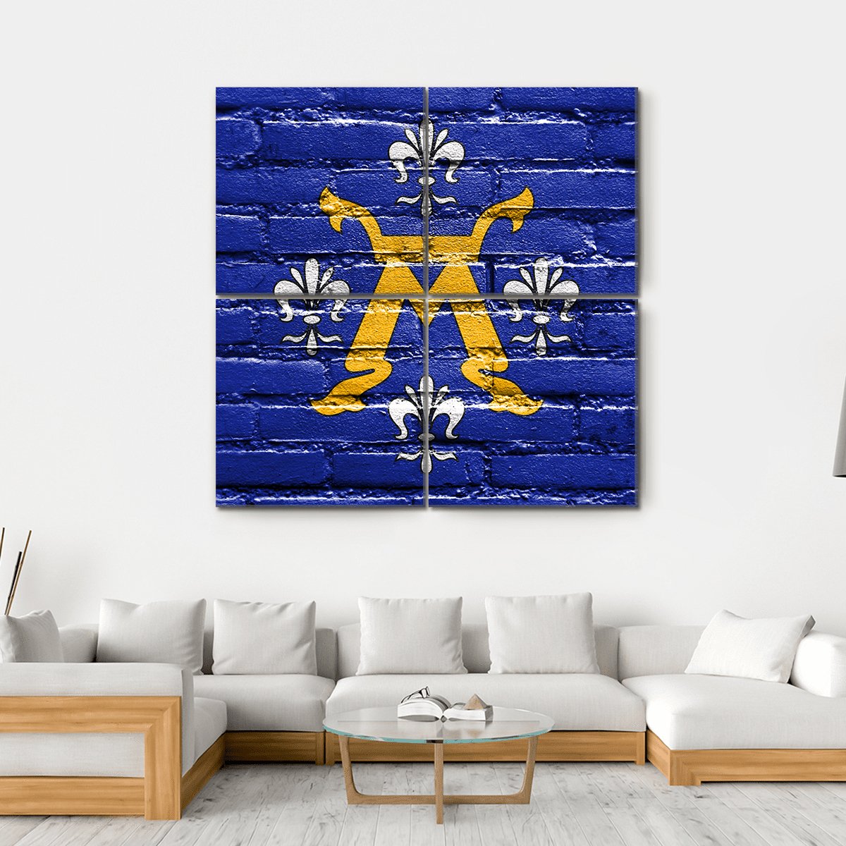 Flag Of Turku Finland Canvas Wall Art-4 Square-Gallery Wrap-17" x 17"-Tiaracle