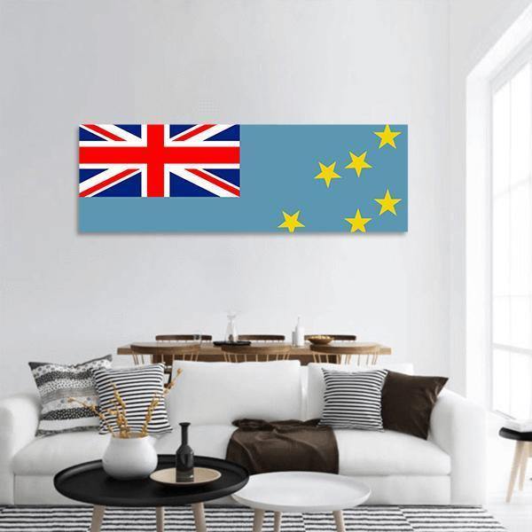 Tuvalu Flag Panoramic Canvas Wall Art-1 Piece-36" x 12"-Tiaracle