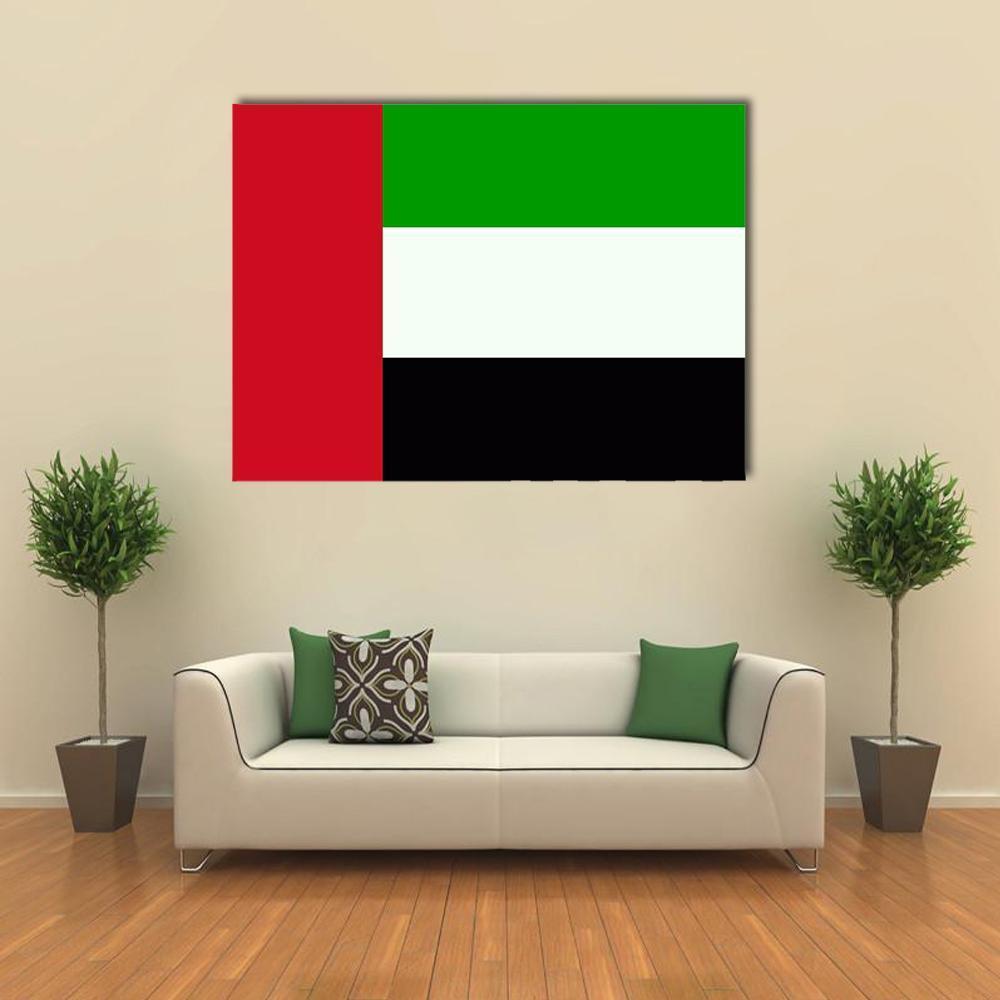 Flag Of United Arab Emirates Canvas Wall Art-3 Horizontal-Gallery Wrap-37" x 24"-Tiaracle