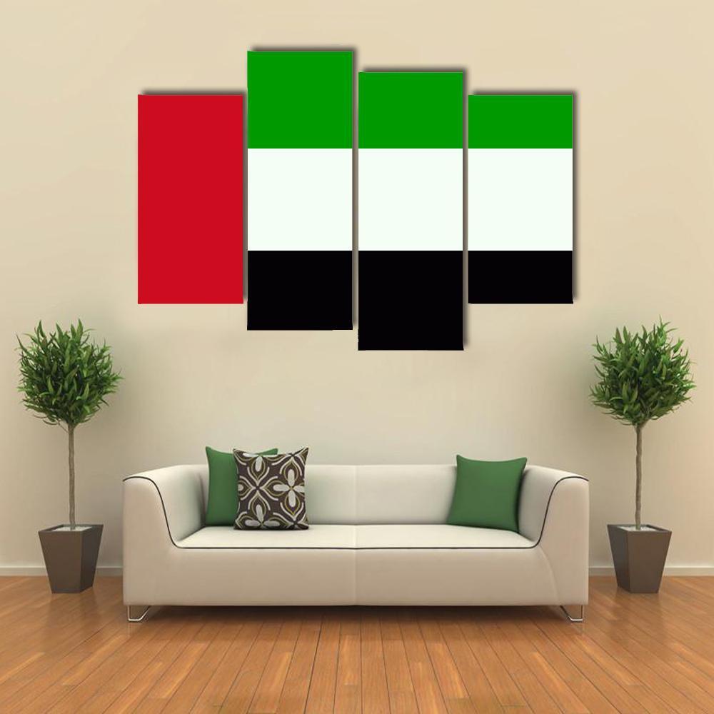 Flag Of United Arab Emirates Canvas Wall Art-4 Pop-Gallery Wrap-50" x 32"-Tiaracle