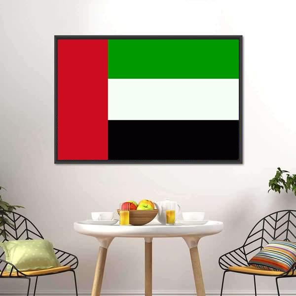 Flag Of United Arab Emirates Canvas Wall Art-3 Horizontal-Gallery Wrap-25" x 16"-Tiaracle