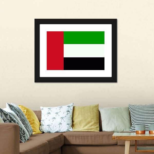 Flag Of United Arab Emirates Canvas Wall Art-3 Horizontal-Gallery Wrap-25" x 16"-Tiaracle