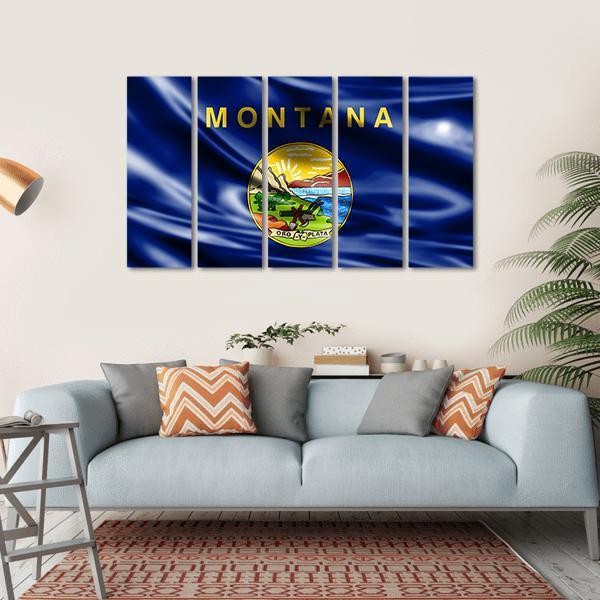 Flag Of Montana Canvas Wall Art-5 Horizontal-Gallery Wrap-22" x 12"-Tiaracle