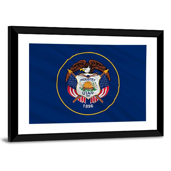 Flag Of Utah Canvas Wall Art-5 Horizontal-Gallery Wrap-22" x 12"-Tiaracle