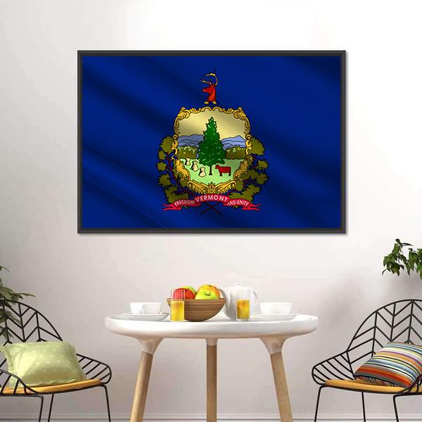 Flag Of Vermont Canvas Wall Art-5 Horizontal-Gallery Wrap-22" x 12"-Tiaracle