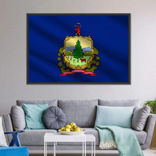 Flag Of Vermont Canvas Wall Art-5 Horizontal-Gallery Wrap-22" x 12"-Tiaracle