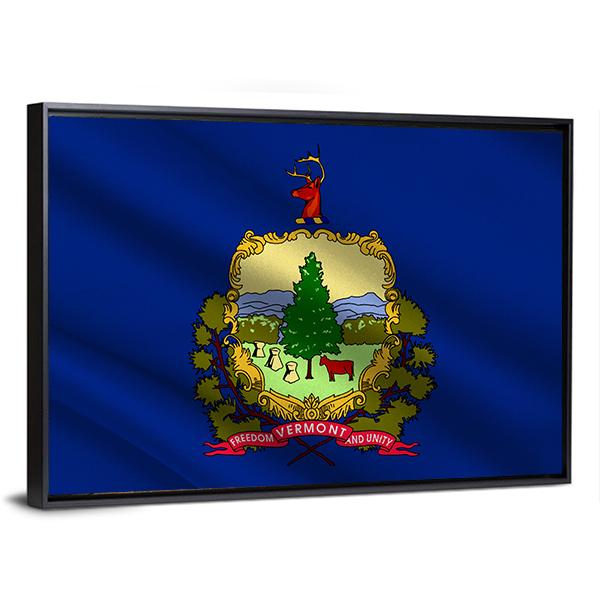 Flag Of Vermont Canvas Wall Art-5 Horizontal-Gallery Wrap-22" x 12"-Tiaracle