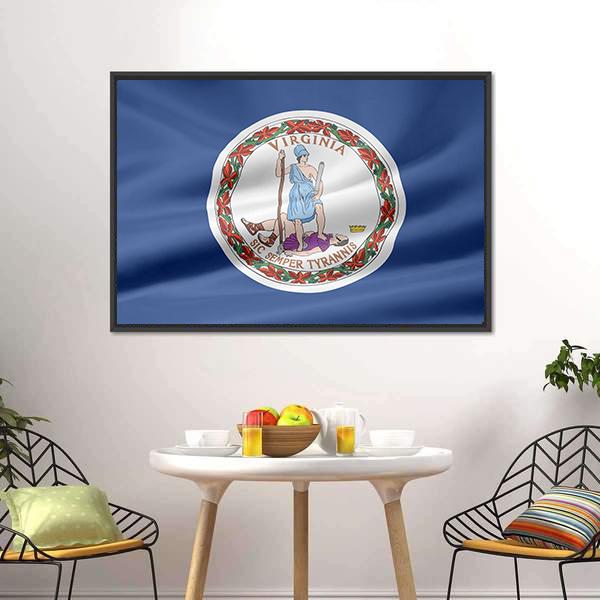 Flag Of Virginia Canvas Wall Art-5 Horizontal-Gallery Wrap-22" x 12"-Tiaracle