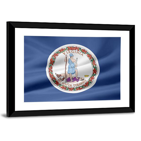 Flag Of Virginia Canvas Wall Art-5 Horizontal-Gallery Wrap-22" x 12"-Tiaracle