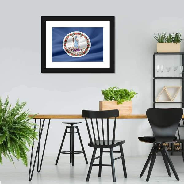 Flag Of Virginia Canvas Wall Art-5 Horizontal-Gallery Wrap-22" x 12"-Tiaracle
