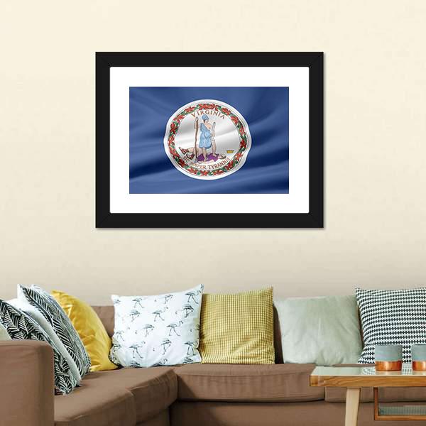 Flag Of Virginia Canvas Wall Art-5 Horizontal-Gallery Wrap-22" x 12"-Tiaracle