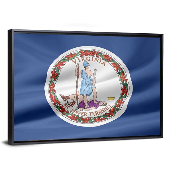 Flag Of Virginia Canvas Wall Art-5 Horizontal-Gallery Wrap-22" x 12"-Tiaracle