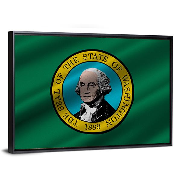 Flag Of Washington Canvas Wall Art-5 Horizontal-Gallery Wrap-22" x 12"-Tiaracle