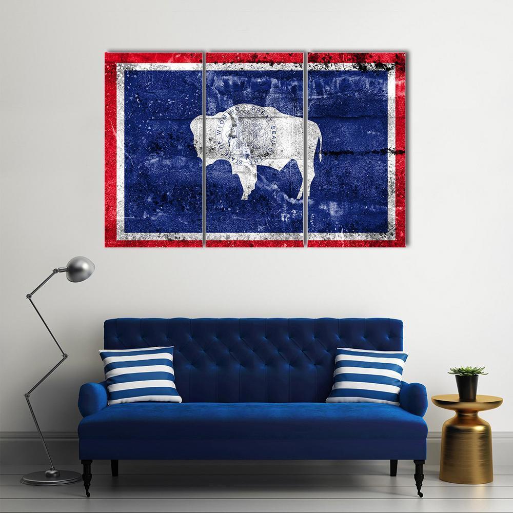Flag Of Wyoming Canvas Wall Art-3 Horizontal-Gallery Wrap-37" x 24"-Tiaracle