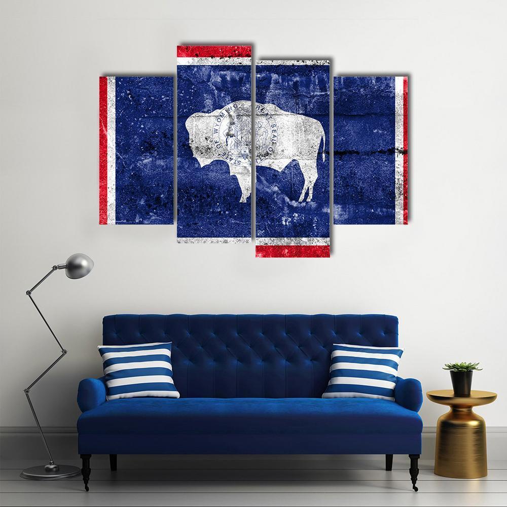 Flag Of Wyoming Canvas Wall Art-4 Pop-Gallery Wrap-50" x 32"-Tiaracle
