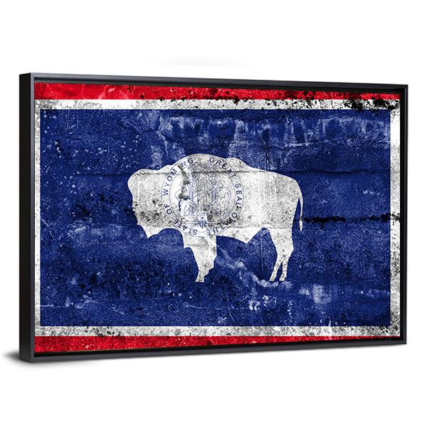 Flag Of Wyoming Canvas Wall Art-3 Horizontal-Gallery Wrap-25" x 16"-Tiaracle