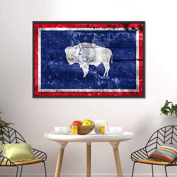 Flag Of Wyoming Canvas Wall Art-3 Horizontal-Gallery Wrap-25" x 16"-Tiaracle
