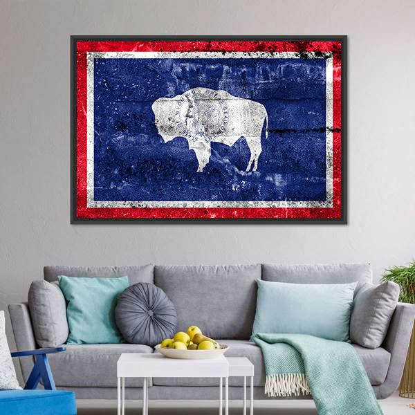 Flag Of Wyoming Canvas Wall Art-3 Horizontal-Gallery Wrap-25" x 16"-Tiaracle
