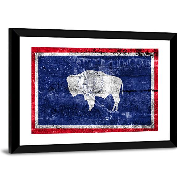 Flag Of Wyoming Canvas Wall Art-3 Horizontal-Gallery Wrap-25" x 16"-Tiaracle