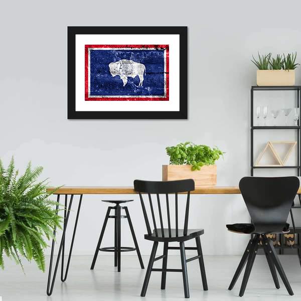 Flag Of Wyoming Canvas Wall Art-3 Horizontal-Gallery Wrap-25" x 16"-Tiaracle