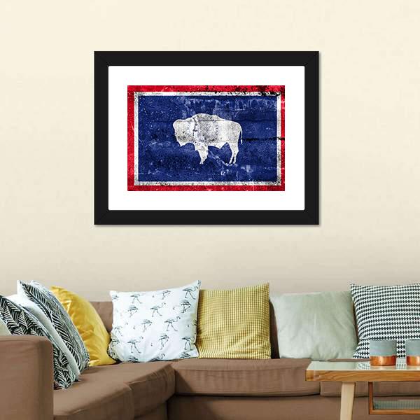 Flag Of Wyoming Canvas Wall Art-3 Horizontal-Gallery Wrap-25" x 16"-Tiaracle