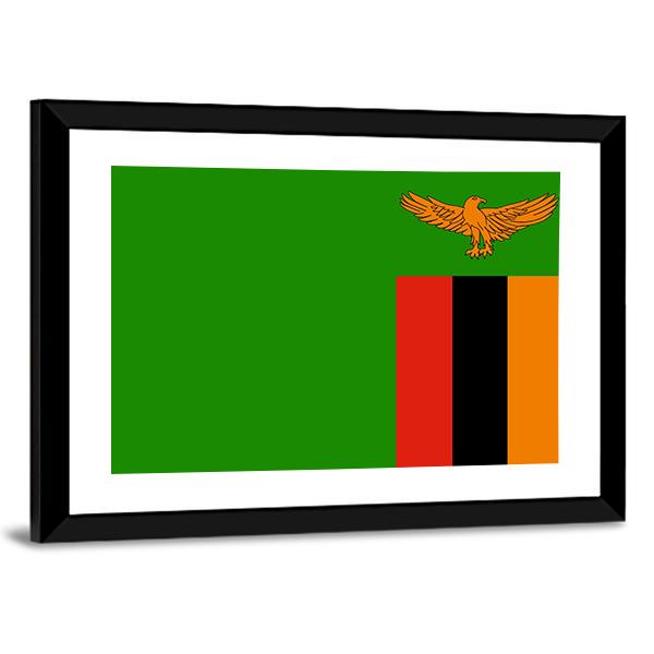 Flag Of Zambia Canvas Wall Art-5 Horizontal-Gallery Wrap-22" x 12"-Tiaracle