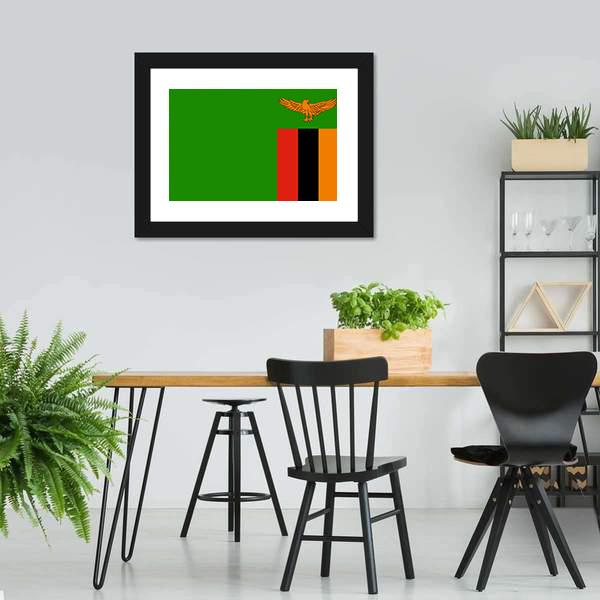 Flag Of Zambia Canvas Wall Art-5 Horizontal-Gallery Wrap-22" x 12"-Tiaracle