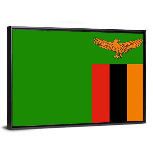 Flag Of Zambia Canvas Wall Art-5 Horizontal-Gallery Wrap-22" x 12"-Tiaracle