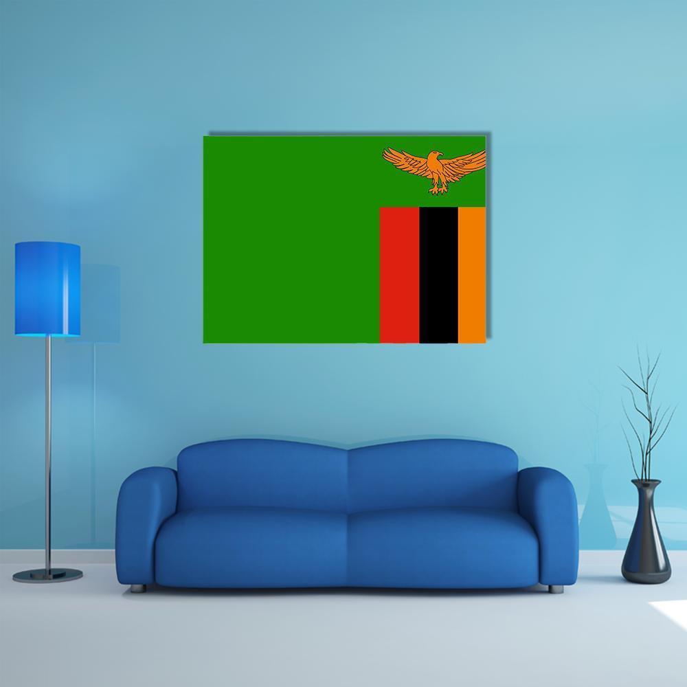 Flag Of Zambia Canvas Wall Art-1 Piece-Gallery Wrap-48" x 32"-Tiaracle