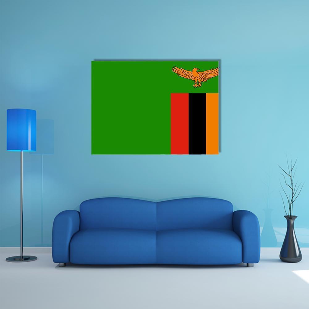 Flag Of Zambia Canvas Wall Art-1 Piece-Gallery Wrap-36" x 24"-Tiaracle