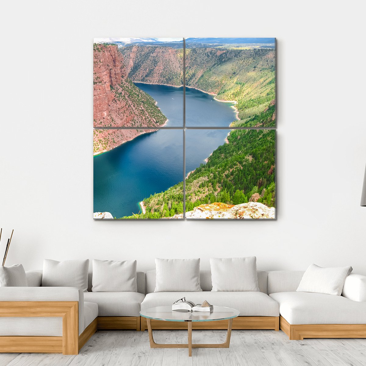 Flaming Gorge National Recreation Area Canvas Wall Art-4 Square-Gallery Wrap-17" x 17"-Tiaracle