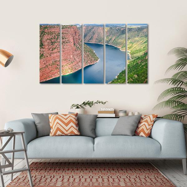 Flaming Gorge National Recreation Area Canvas Wall Art-5 Horizontal-Gallery Wrap-22" x 12"-Tiaracle