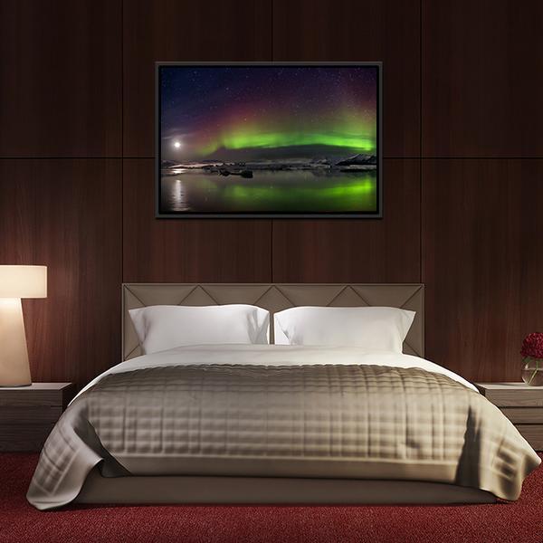 Flash Of Aurora Polaris Canvas Wall Art-5 Horizontal-Gallery Wrap-22" x 12"-Tiaracle