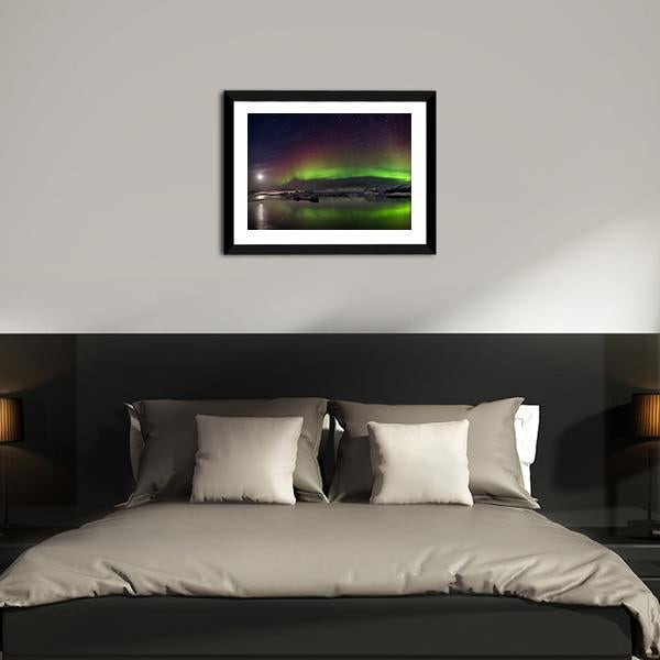 Flash Of Aurora Polaris Panoramic Canvas Wall Art-1 Piece-36" x 12"-Tiaracle
