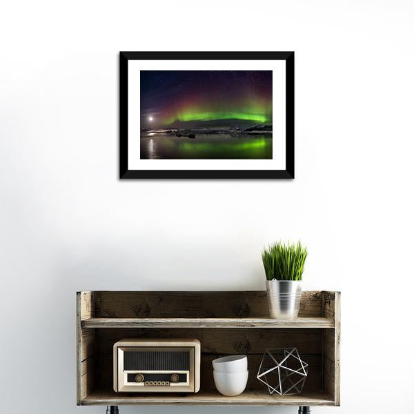 Flash Of Aurora Polaris Panoramic Canvas Wall Art-1 Piece-36" x 12"-Tiaracle