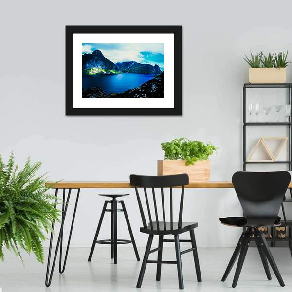 Flat Water In Quite Fjord Canvas Wall Art-5 Horizontal-Gallery Wrap-22" x 12"-Tiaracle
